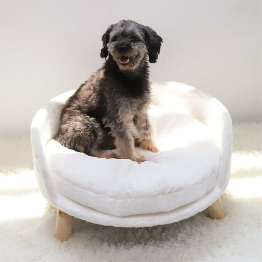 Pet Sofa Bed Raised Cat Chair Small Dog Couch Bed Removable Cushion Sleep House