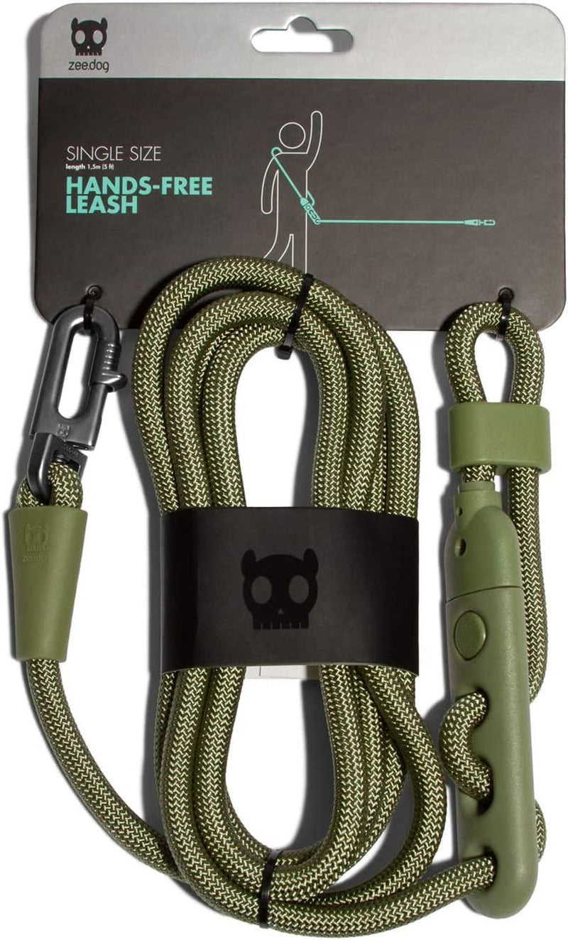 Army Green 3-In-1 Hands-Free Dog Leash, Versatile Crossbody Rope Leash, Adjustable Long Leash
