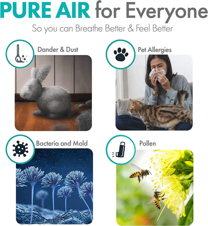 Breathesmart FLEX HEPA Air Purifier with Smoke/Voc Filter, Absorbs Heavy Vocs from Cigarette, Wildfire Smoke, Noxious Gas. Captures Allergens, Dust, Mold. Kids Rooms, Home Office up to 700 Sq. Ft
